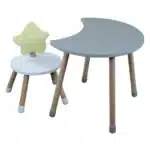 mesa y silla forma de luna