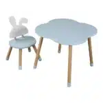 mesa y silla forma de conejo