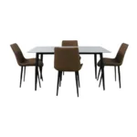 Mesa comedor placa de mármol con 4 sillas
